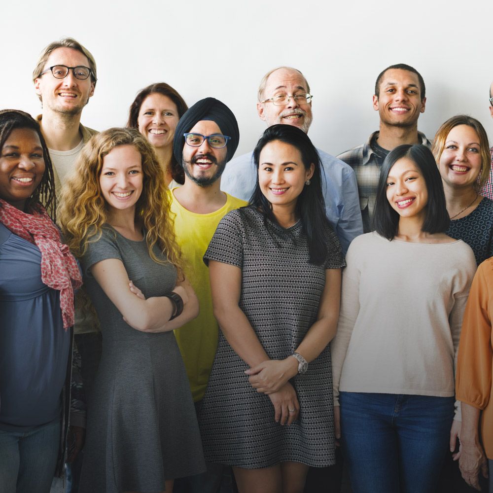 Happy group of dental patients